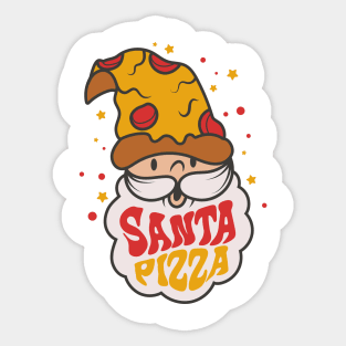 pizza christmas, santa pizza Sticker